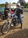 Andy Haywood posing on Harley 2006 